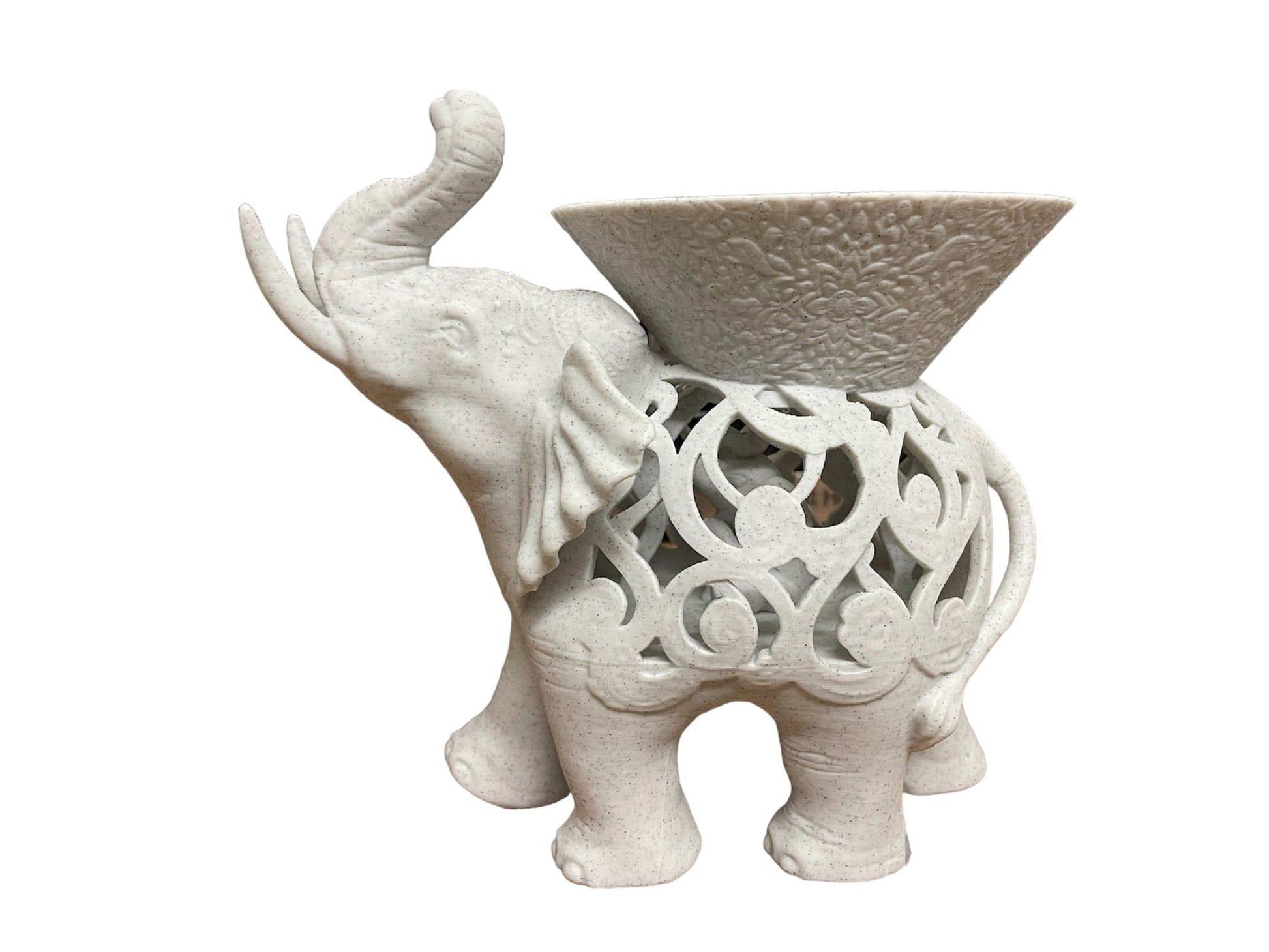 Artisan-Crafted Elegance: 3D Printed Marble Elephant Incense Holder